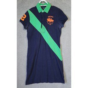Vtg Ralph Lauren Sport Sz M S/S Rugby Polo Shirt Dress Embroidered Big Pony #2
